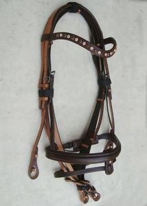 LLT Brida de cuero genuino estilo western para caballo con diadema de cristal multicolor ondulado para proveedores de tamaño Full-Cob - Product Image 2