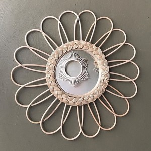 Gran oferta, nuevo diseño, espejos Cosméticos ecológicos de ratán montados en la pared contemporáneos, decoración del hogar, espejo de Luna hecho a mano - Product Image 5