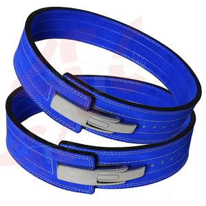 Ceinture en cuir rouge bleu pour l'haltérophilie, levier d'entraînement en Gym, sangle pour l'haltérophilie - Product Image 1