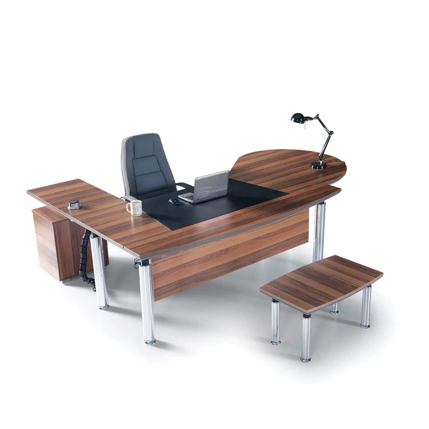 Modern Design PVC Edge Banded Mdflam Table SANTOS Executive Office Furniture Manager Desk + Coffee Table E1 Grade Melamine Board