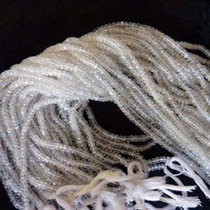 White Moonstone Faceted Rondelle <b>Beads</b> 4mm 8mm Loose Stone <b>Crystals</b> Certified for Fashion Jewelry and <b>Bracelet</b> Use - Product Image 5