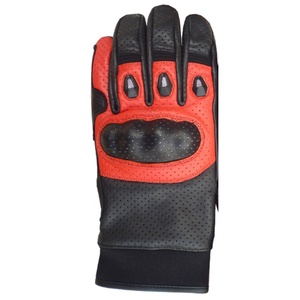 Guantes de Carreras Keven de Cuero, Completos, Rojos y Negros, Transpirables, Impermeables, Compatibles con Pantalla Táctil, Antideslizantes, con Gancho Ajustable - Product Image 2