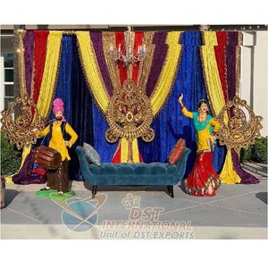 Desi Punjabi Sangeet Function <b>Decoration</b> Punjabi Style <b>Mehndi</b> Sangeet Ceremony Stage Punjabi <b>Mehndi</b> Function Setup for Outdoor - Product Image 1