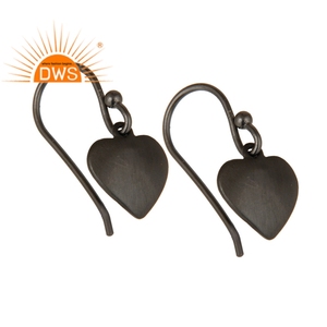 Fabrication de boucles d'oreilles en forme de cœur, 1 pièce, plaqué Rhodium, argent Sterling 925, vente en gros - Product Image 2