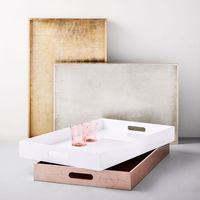 Plateau à thé rectangulaire moderne en laque, personnalisable, écologique, pour le rangement et le service, avec logo personnalisé