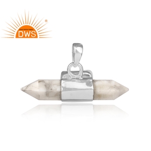 Fine Sterling Silver Natural Rough <b>Moldavite</b> And Howlite Gemstone Pendant Jewelry Manufacturer - Product Image 3