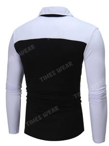 Polo de cuello redondo para hombre, camisa masculina de alta calidad con diseño de bloque de Color - Product Image 6