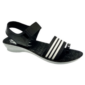 Sandales flottantes noires en PU pour femmes et filles, style décontracté, doublure extérieure - Product Image 1