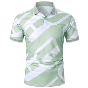 Camisetas Polo de poliéster 100% para todas las estaciones con logotipo personalizado para hombre, camisetas de tenis con sublimación de patrón 3D de manga corta con decoración de botones - Product Image 2
