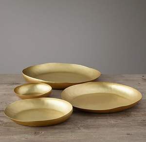 Bol à salade rond en métal de grande taille, personnalisé, doré brillant, martelé, populaire pour la vente directe d'articles de cuisine - Product Image 4