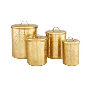 Boîtes de rangement en étain poli, lot de 4 boîtes - Product Image 3