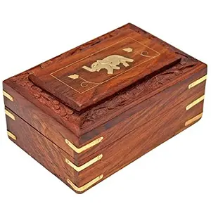 复古手工装饰天然木制雕花盒子CHML07