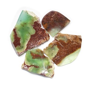 พลอยคริสโซเพรสธรรมชาติจากออสเตรเลียคุณภาพสูง AAA ชุด 4 ชิ้น ขนาด 22x20 มม.-36x35 มม. รูปทรงหยดน้ำแบบแฟนซี แบบคาโบชอง แผ่นเรียบ 110 ชิ้น - Product Image 2