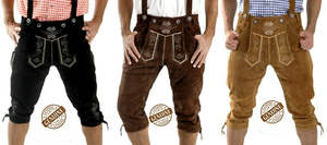 Derniers pantalons bavarois allemands conçus sur mesure pour hommes Oktoberfest Lederhosen noir décontracté taille moyenne droite écologique - Product Image 5