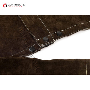 Chaqueta de soldadura de cuero, resistente al fuego, para trabajo, hecha con cuero partido De Vaca fuerte - Product Image 4