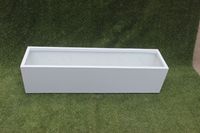 Pot Tanaman Persegi Panjang KNT Wholesale dari Fiberglass Putih, Ukiran Tangan Klasik, Hasil Akhir Halus Mengkilap, Desain Unik untuk Dalam/Luar Ruangan