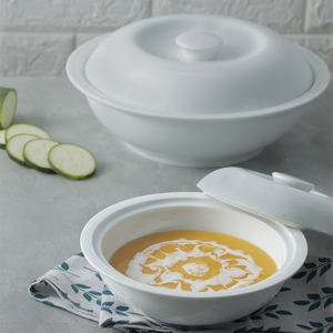 Grand bol en porcelaine blanche, 100%, vaisselle avec couvercle, vente en gros pour hôtel et restaurant, échantillon disponible, OEM - Product Image 3