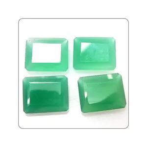 Green Onyx Premium Quality Calibrated Rectangle Cut Stone Jewelry Making Wholesale Lot of 4Pc Size 16x20MM