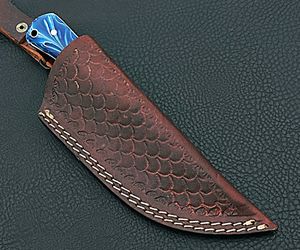 Sizzco มีดตั้งแคมป์เหล็กดามัสกัสทำด้วยมือปรับแต่ง OEM ความสวยงามหลากสี - Product Image 5