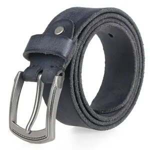 Solid Pattern Designed Wholesale Man Belt Fashion Designed High Quality Trendy PU Leather Steel Buckle Strap Fancy Cowboy Belt - Product Image 1
