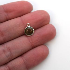 6x6mm Vert Péridot Pendentif Collier 925 Sterling Silver Bezel Setting Natural Gemstone Coin Charm Fine Gold Jewelry Gift - Product Image 2