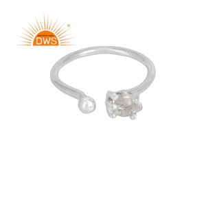 Herkimer Diamant Bague Bijoux Fournisseur Solide 925 Bague en Argent Sterling pour Les Filles Bijoux Grossiste - Product Image 1