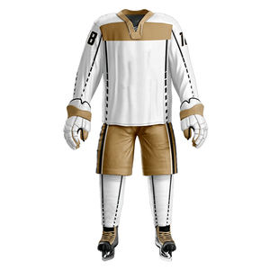 Uniforme de equipo personalizado de Jersey de hockey sobre hielo de poliéster de alta calidad unisex con logotipo bordado de impresión por sublimación gratis - Product Image 1