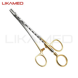 Pince à torsion LIKAMED CORWIN-HEGAR 16 cm en acier inoxydable avec porte-aiguille Corwin et poignée dorée de type clip - Product Image 3