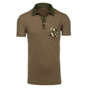 2024 hombres nuevo estilo de manga corta para Polos personalizados Chenille parche bordado sólido de punto deportes/Golf Polos 100% - Product Image 1