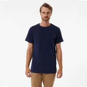 Erkek T-shirt yaz koleksiyonu planı koyu mavi T-shirt % 100% pamuklu kumaş