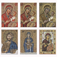 Icônes Religieuses Traditionnelles Tissées 20x30cm Décoration Métallique avec Support Couleur Personnalisée Design Moyen-Orient