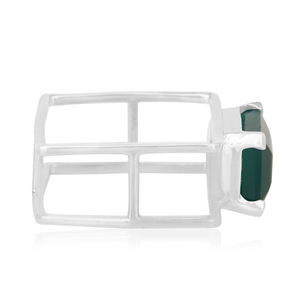 Bague en pierre d'onyx verte naturelle pour filles, argent Sterling 925, vente en gros - Product Image 3