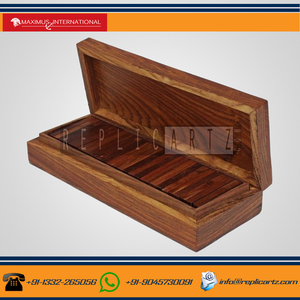 Juego de Dominó de Madera Hecho a Mano, Adorno Decorativo para Mesa |   Juego de Dominó Clásico en Caja, Juguete Educativo Familiar de Estrategia - Product Image 4