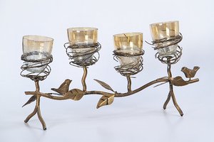 Bougeoirs en fer pour mariage, support votif en verre - Product Image 6