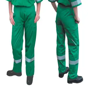 Celana kargo tambang bara tahan api celana kerja ambulans pakaian kerja 100% katun celana reflektif keselamatan