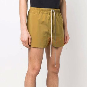 Pantalones cortos de nailon personalizados OEM para hombre, pantalones cortos informales de verano con cintura elástica, pantalones cortos con estampado de logotipo liso teñido para hombre, venta al por mayor - Product Image 3