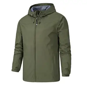 Nouveau manteau imperméable pour hommes, veste à capuche, fermeture éclair complète pour l'entraînement, coupe-vent