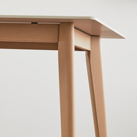 Table à manger moderne avec plateau en bois et hauteur réglable pour la maison, le salon et la salle à manger