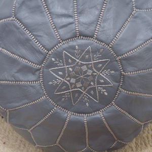 High QualityMorocaan Handmade <b>Poufs</b> (grey/ustuffed <b>Pouf</b> - Product Image 1