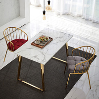 Meubles de salle à manger confortables, luxueux, modernes et minimalistes, en tissu velours, avec pieds en métal doré, pour appartement, atelier, hôtel