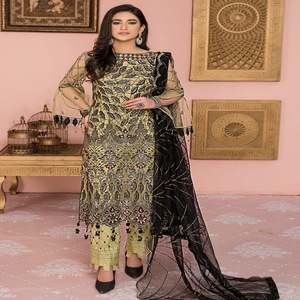 Diseño de lino pakistaní para mujer Shalwar Kameez Material de gasa para mujer Salwar Kameez Ropa india y pakistaní - Product Image 1