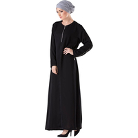 Abaya Maxi Droite Décontractée et Modeste pour Femme, Tissu Mousseline, Vêtement Islamique Personnalisé en Gros, Grande Taille, 100% Soie Naturelle, Tendance