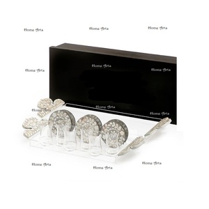 Plateau de service alimentaire en acrylique et nacre avec sous-verres, dernier design, forme rectangulaire, plateau à chocolats en vente - Product Image 6