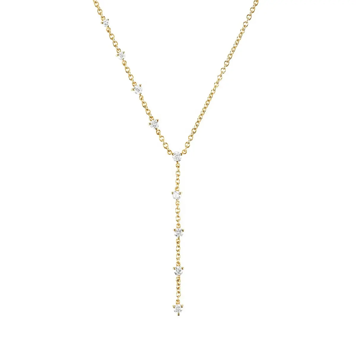 Joyería fina de estilo minimalista para mujer, collar de moissanita de oro sólido de 9K, 14K Y 18K, OEM ODM