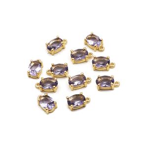 Oval Shape <b>Tanzanite</b> Gemstone Prong Set Handmade Loose Connectors Fashion Jewelry - Product Image 2