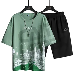 Lapel Short Sleeve Polo Shirt Men's Summer Japanese Casual Fashion Brand Ins Sports Versatile Vintage Five-sleeved t-shirt Top