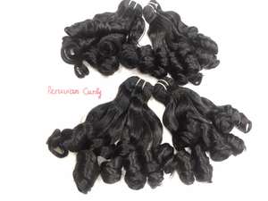 Perruque de cheveux humains péruviens bouclés, Double Machine, tissage, fermeture, EXTENSION, vente en gros - Product Image 3