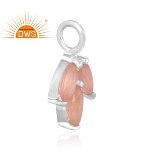 Colgante de Plata de Ley Fina con Calcedonia Rosa Natural, Tendencia 2026, para Mujer, Fabricante de Joyería - Product Image 2