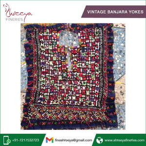 Banjara-bordado a mano de algodón, yugo, Tribal, asiático, Vintage, parches pequeños para el cuello, venta al por mayor - Product Image 4