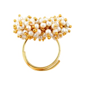 แฮนด์เมดประดิษฐ์แบบดั้งเดิมออกแบบแหวนแฟชั่นสำหรับผู้หญิงชุบทองเครื่องประดับโลหะผสมโลหะ - Product Image 5